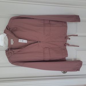 Loft lounging set with zippered drawstring cargo pocket pants & a hooded jacket